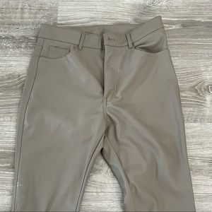 BEIGE LEATHER PANTS